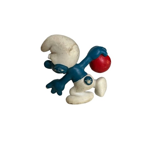 Vintage Smurfs Bowler Red Bowling Ball Kingpin 20051 Rare Figurine - Picture 3 of 6